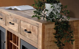 BUFET CLOE 150CM, MARO/NEGRU, DIN LEMN MASIV DE MANGO, STIL INDUSTRIAL G&C - Img 2