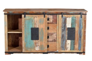 BUFET MADRAS 150CM, MARO/MULTICOLOR, DIN LEMN RECICLAT SI METAL, GINER Y COLOMER - Img 2