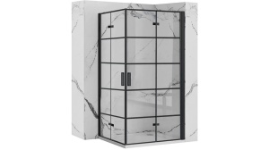 CABINA DE DUS REA MOLIER DOUBLE, PLIABILA, 80x90CM, NEGRU, DIN STICLA, CALITATE SUPERIOARA