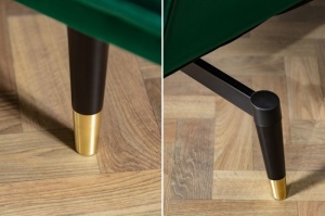 CANAPEA EXTENSIBILA 184CM, MAGNIFIQUE COD 40029, DIN METAL SI CATIFEA, DESIGN RETRO - Img 6