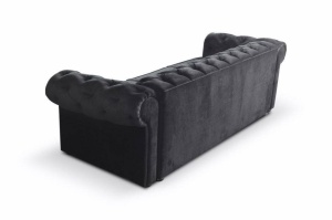 CANAPEA EXTENSIBILA 3 LOCURI, VALENTINO, NEAGRA, DIN STOFA( CATIFEA) DE CALITATE SUPERIOARA - Img 6