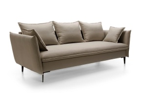 CANAPEA EXTENSIBILA GEMA, BEJ GRUPA II, CONFECTIONATA DIN METAL, SPUMA POLIURETANICA SI TEXTIL, STIL MODERN