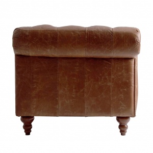 CANAPEA RIMA REF. 26584, MARONIU, STIL VINTAGE, DIN PIELE, SPUMA SI LEMN MASIV DE PIN, VIC - Img 2