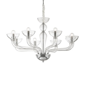 CANDELABRU CASANOVA SP8, TRANSPARENT, DIN STICLA, STIL MODERN