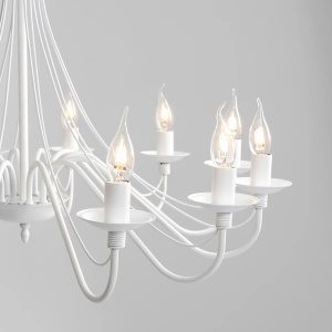 CANDELABRU ROSE, 12 BRATE, 250 CM, ALB, DIN METAL, STIL VINTAGE - Img 2