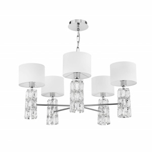 CANDELABRU TALENTO DIA008PL-05CH, DIN METAL, TEXTIL SI STICLA, STIL MODERN, MAYTONI