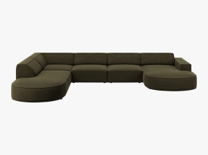 COLTAR JODIE, STANGA, 7 LOCURI, 364 CM, DIVERSE CULORI SI MATERIALE, DESIGN DEOSEBIT - Img 5