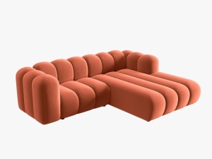 COLTAR MODULAR LUPIN, DREAPTA, 3 LOCURI, 228 CM, CORAL 12, TAPITERIE DIN CATIFEA, DESIGN DEOSEBIT - Img 2