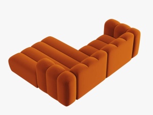 COLTAR MODULAR LUPIN, DREAPTA, 3 LOCURI, 228 CM, SCORTISOARA 14, TAPITERIE DIN CATIFEA, DESIGN DEOSEBIT - Img 4