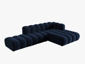 COLTAR MODULAR LUPIN, DREAPTA, 5 LOCURI, 294 CM, ALBASTRU ROYAL 5, TAPITERIE DIN CATIFEA, DESIGN DEOSEBIT - Img 2