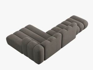 COLTAR MODULAR LUPIN, DREAPTA, 5 LOCURI, 294 CM, GRI 16, TAPITERIE CHENILLE, DESIGN DEOSEBIT - Img 5