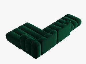 COLTAR MODULAR LUPIN, DREAPTA, 5 LOCURI, 294 CM, VERDE SMARALD 7, TAPITERIE DIN CATIFEA, DESIGN DEOSEBIT - Img 4