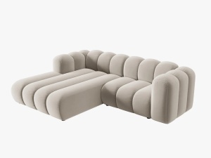 COLTAR MODULAR LUPIN, STANGA, 3 LOCURI, 228 CM, BEJ 1, TAPITERIE DIN CATIFEA, DESIGN DEOSEBIT - Img 4