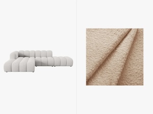 COLTAR MODULAR LUPIN, STANGA/DREAPTA, 5 LOCURI, 294 CM, DIVERSE NUANTE, TAPITERIE BOUCLE, DESIGN DEOSEBIT - Img 4