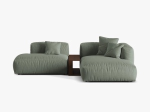 COLTAR MODULAR MARTINA DREAPTA, 2 LOCURI, 285 CM, DIVERSE CULORI SI MATERIALE, DESIGN DEOSEBIT - Img 5