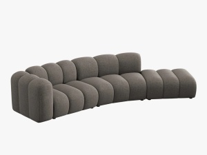 COLTAR SEMIROTUND LUPIN, DREAPTA, 5 LOCURI, 335 CM, GRI 16, TAPITERIE CHENILLE, DESIGN DEOSEBIT - Img 3