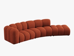 COLTAR SEMIROTUND LUPIN, DREAPTA, 5 LOCURI, 335 CM, SCORTISOARA 44, TAPITERIE CHENILLE, DESIGN DEOSEBIT - Img 3