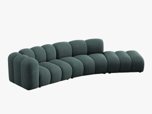 COLTAR SEMIROTUND LUPIN, DREAPTA, 5 LOCURI, 335 CM, VERDE PETROL 78, TAPITERIE CHENILLE, DESIGN DEOSEBIT - Img 3
