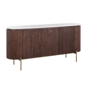 COMODA BARKLEY, 180 CM, ALB/MARO/AURIU ANTICHIZAT, DIN LEMN DE STEJAR, MARMURA SI METAL, RICHMOND INTERIORS
