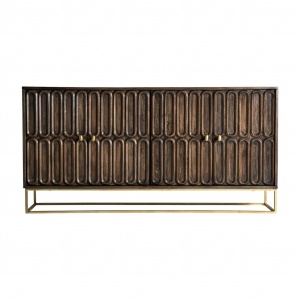 COMODA BARST REF. 29890, DIN LEMN MASIV DE MANGO SI METAL, STIL VINTAGE, VIC