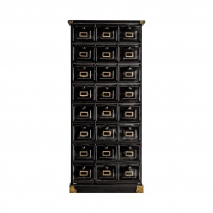COMODA MULTIPLA DRAWERS LOMZA, REF. 20326, NEGRU, STIL INDUSTRIAL, DIN FIER FORJAT, VIC