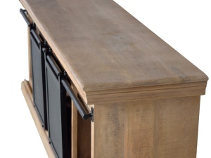 COMODA TV 6090, MARO/NEGRU, DIN LEMN DE MANGO, STIL INDUSTRIAL G&C - Img 5
