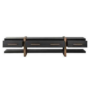 COMODA TV CAMBON, 240 CM, NEGRU/BRONZ, DIN FURNIR DE STEJAR SI METAL, RICHMOND INTERIORS - Img 3