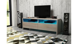 COMODA TV STEJAR CU LED SI TELECOMANDA CARACAS - DESIGN MODERN