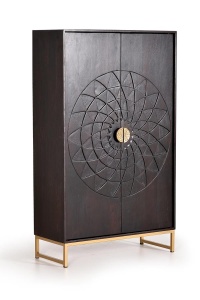 DULAP 6186, MARO/AURIU, LEMN MASIV DE MANGO SI METAL, STIL VINTAGE G&C