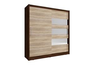 DULAP DORMITOR MAJA III 200 STEJAR SONOMA + CIOCOLATIU DESIGN MODERN PSK