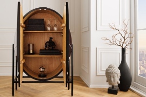 DULAP LIVING DIN LEMN, 120CM, DIN LEMN SI METAL, REALIZAT MANUAL, ARTIM GROUP SELECTION - Img 6