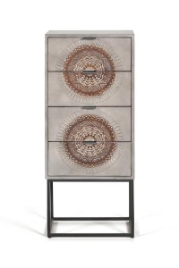 DULAPIOR JOLY 105CM, LEMN MASIV DE MANGO SI METAL, STIL VINTAGE G&C - Img 7