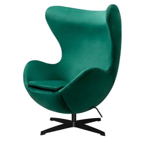 FOTOLIU CONFORTABIL EGG CLASSIC VELVET, VERDE/NEGRU, DIN CATIFEA SI METAL, STIL MODERN