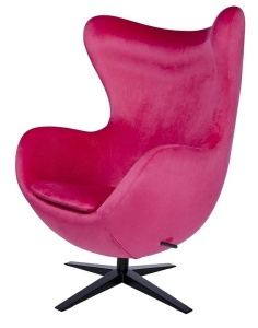 FOTOLIU CONFORTABIL EGG SZEROKI VELVET, FUCHSIA 33/NEGRU, DIN CATIFEA SI METAL, STIL MODERN B2