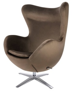 FOTOLIU CONFORTABIL EGG SZEROKI VELVET, MARO 81/CROM, DIN CATIFEA SI METAL, STIL MODERN B2