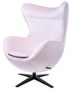 FOTOLIU CONFORTABIL EGG SZEROKI VELVET, ROZ DESCHIS 30/NEGRU, DIN CATIFEA SI METAL, STIL MODERN B2