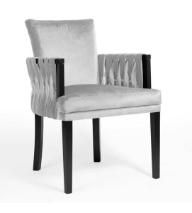 FOTOLIU CONFORTABIL ELIS, GRI/NEGRU, TAPITERIE DIN CATIFEA SI PICIOARE DIN LEMN, STIL MODERN, ATR