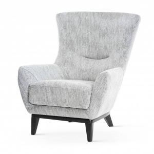 FOTOLIU CONFORTABIL ROSCO, GRI/NEGRU, TAPITERIE DIN STOFA SI PICIOARE DIN LEMN, STIL CLASIC, ATR - Img 3