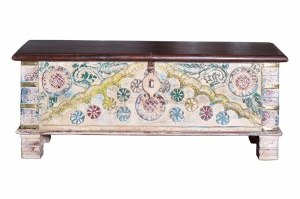 LADA PENTRU DEPOZITARE/CUFAR MORA, MULTICOLOR, LEMN DE MANGO, STIL VINTAGE G&C - Img 3