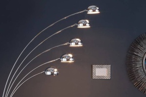 LAMPADAR FIVE LIGHTS CROM 200CM DIN METAL SI MARMURA COD 7365 - Img 4