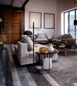 LAMPADAR VARAS, 167 CM, NEGRU MAT/AURIU, DIN METAL SI ACRIL STIL MODERN