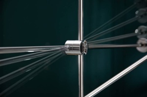 LAMPADAR, VARIATION, COD 40777, METAL ARGINTIU, ASPECT MODERN - Img 5