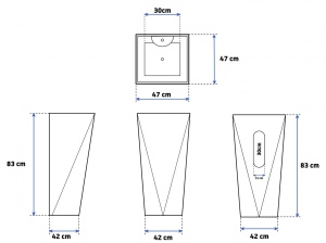 LAVOAR EXCLUSIVIST MONTE 83CM ALB DIN CERAMICA CALITATE SUPERIOARA, REA