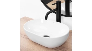 LAVOAR REA AMELIA MINI, ALB, 38 CM, DIN CERAMICA, CALITATE SUPERIOARA - Img 3