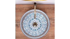 LAVOAR REA ARTE, ALBASTRU, 40 CM, DIN CERAMICA, CALITATE SUPERIOARA - Img 4