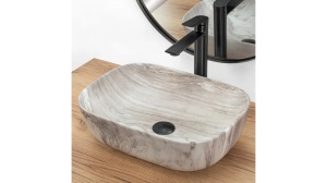 LAVOAR REA BELINDA, ASH, 46 CM, EFECT DE PIATRA GRI, DIN CERAMICA, CALITATE SUPERIOARA - Img 4