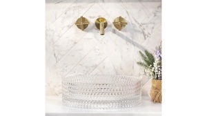 LAVOAR REA CRISTAL, TRANSPARENT, 35,5 CM, DIN STICLA, CALITATE SUPERIOARA - Img 2