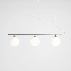 LUSTRA BERYL, 3 BRATE, 120 CM, CROM, DIN STICLA SI METAL, STIL MODERN