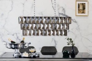 LUSTRA CRISTAL 90CM, CRYSTAL, DIN METAL SI CRISTAL, MODEL DEOSEBIT - Img 2