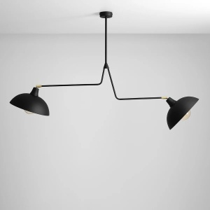 LUSTRA ESPACE, 2 BRATE, 70 CM, NEAGRA, DIN METAL, STIL MODERN